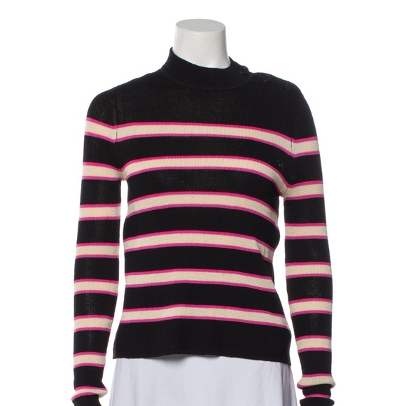 Étoile Isabel Marant Black Striped
Long Sleeve Sweater with Mock Neck Med /8 - Picture 2 of 6